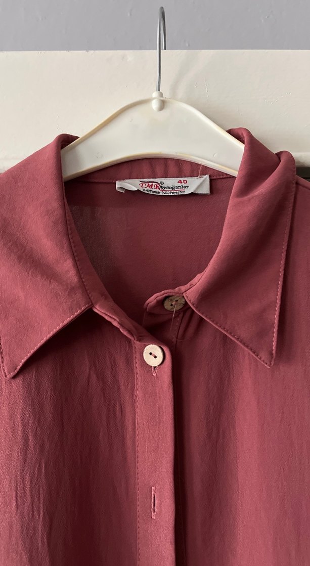 Düğmeli Bordo Uzun Tunik - Görsel 4
