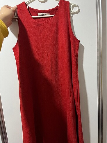 Cep detaylı oversize elbise