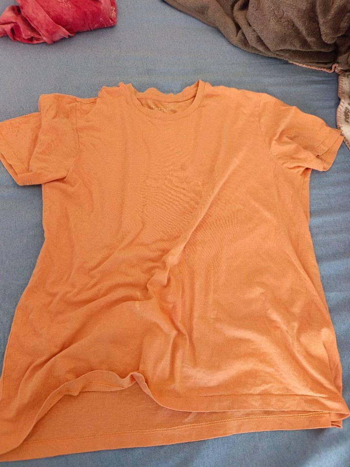 Turuncu Kısa Kollu Hamile Tişört - Görsel 2