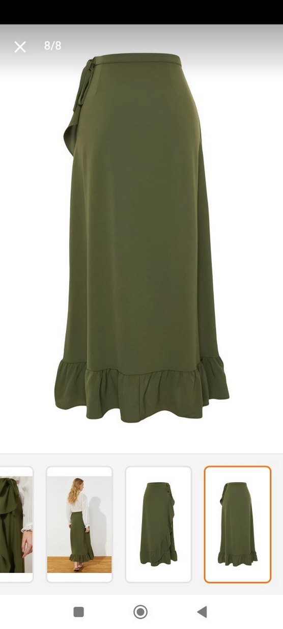 Drapeli Haki Uzun Etek - Görsel 3