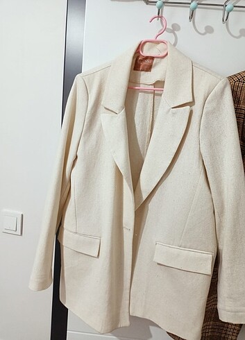 Krem blazer ceket 