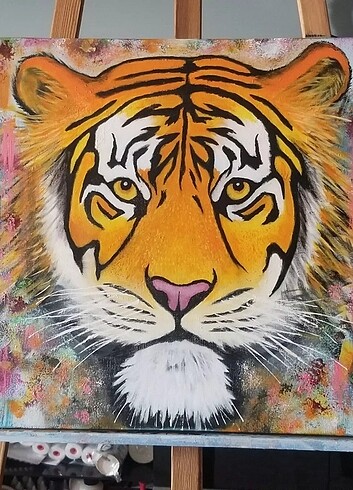 50x70 tuval tiger resim kaplan tablo cadence
