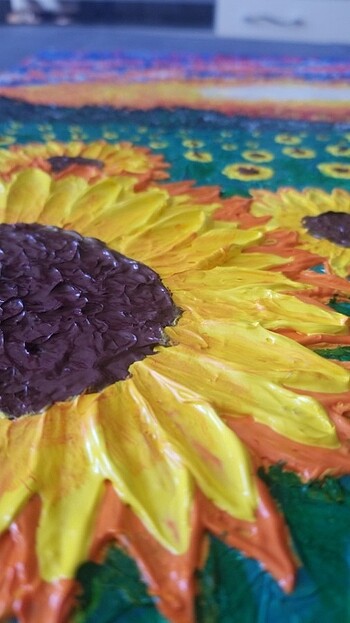 Beden 35x50 tuval cadence heavy body gel ile sunflowers tablo
