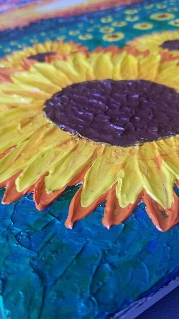 Beden çeşitli Renk 35x50 tuval cadence heavy body gel ile sunflowers tablo