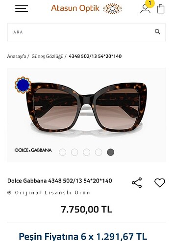 Dolce&Gabbana kadın Güneş gözlüğü 