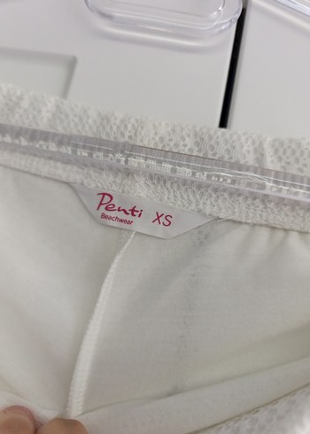 Kadın Beyaz Dantel Detaylı Bol Kesim plaj Pantolon - Görsel 3