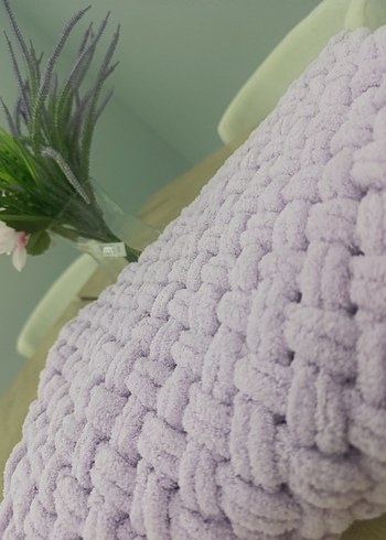 Pastel Mor Örgü Çocuk Battaniyesi - Görsel 2