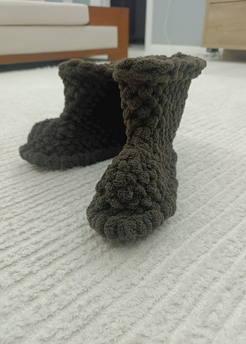 Kahverengi Örgü Sıcak Ev botu - Görsel 2