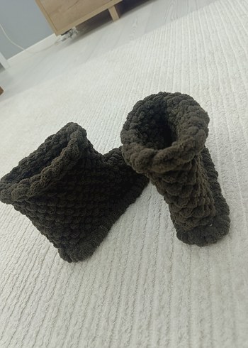 Kahverengi Örgü Sıcak Ev botu - Görsel 3