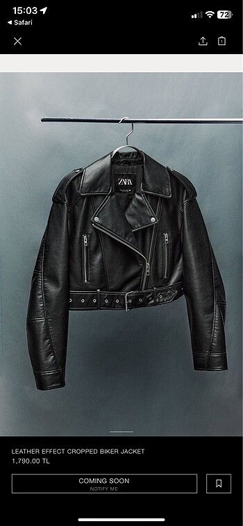 m Beden Zara biker kısa deri ceket