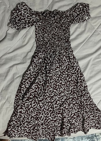 Omuzları Açık Midi Casual Elbise - Görsel 2