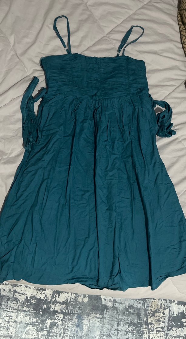 Turkuaz İpli Midi Elbise - Görsel 2