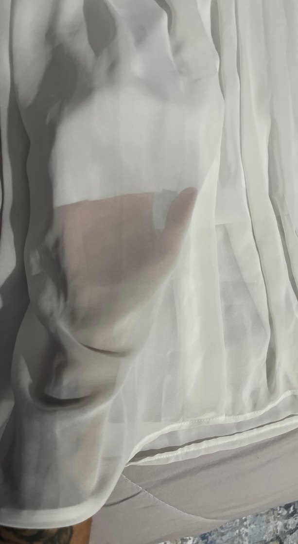 Beyaz Transparan Midi Kadın Etek - Görsel 3