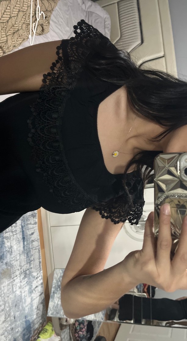 Siyah Dantelli Straplez Uzun Kadın Elbise - Görsel 3