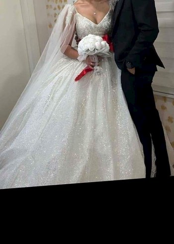 Klasik Elegan Beyaz Prenses Gelinlik - Görsel 4