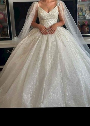 Klasik Elegan Beyaz Prenses Gelinlik - Görsel 3