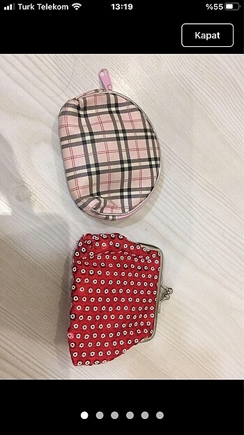 İki adet bozuk para cüzdanı