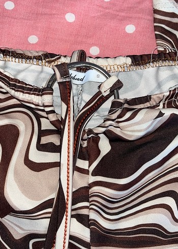 Kadın Kahverengi Tie-Dye İspanyol Paça Pantolon - Görsel 3