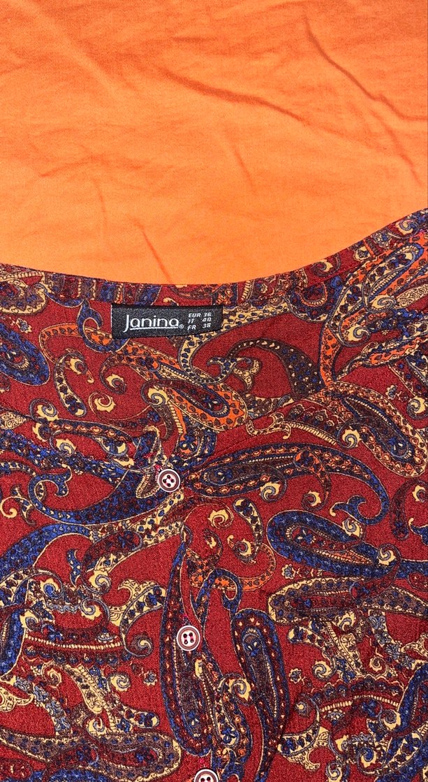 Bohem Uzun Kollu V Yaka Düğmeli Bluz - Görsel 3