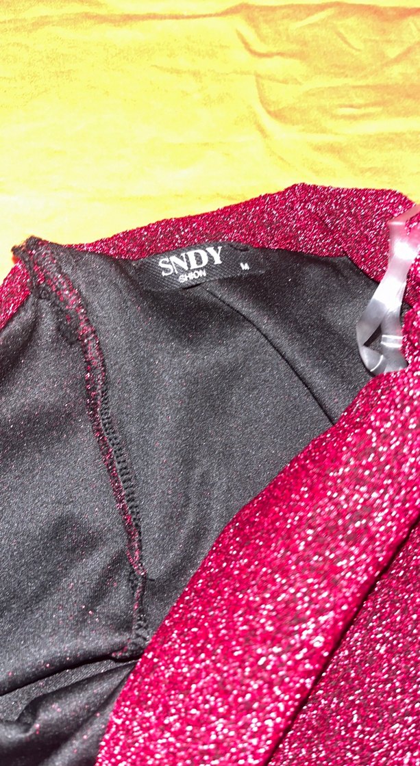 Bordo Drapeli Uzun Kollu Straplez Abiye Elbise - Görsel 3