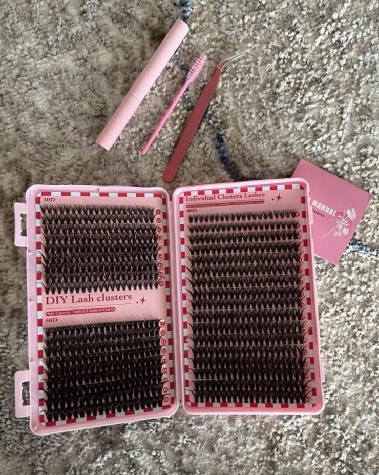 Koyu Renkli Pembe Takma Kirpik Seti - Görsel 2