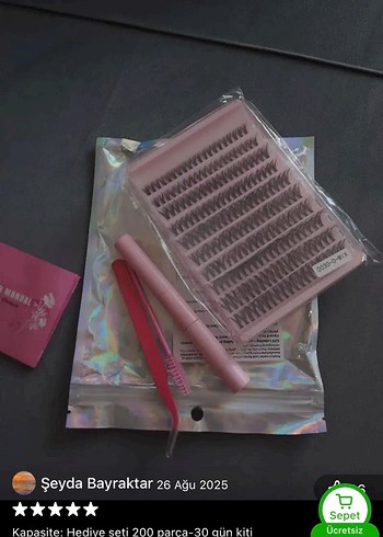 Pembe Pastel Takma Kirpik Seti - Görsel 3