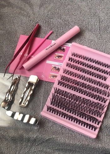 Pembe Pastel Takma Kirpik Seti - Görsel 2