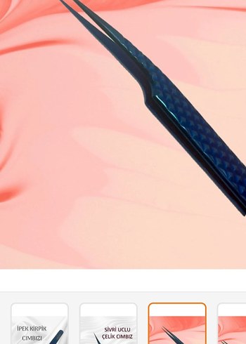 Mavi Sivri Uçlu İpek Kirpik Cımbızı - Görsel 3