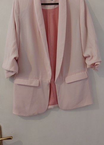 Diğer Pembe Midi Kadın Blazer Ceket