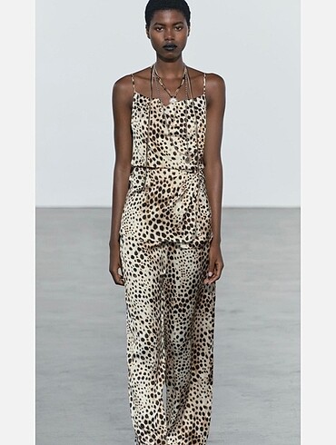 Zara Leopar desen saten pantolon