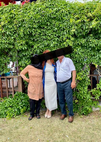 Beyaz Tek Omuz Drapeli Uzun Elbise - Görsel 3