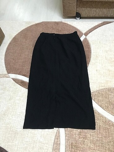 Kumaş siyah uzun etek - Görsel 4