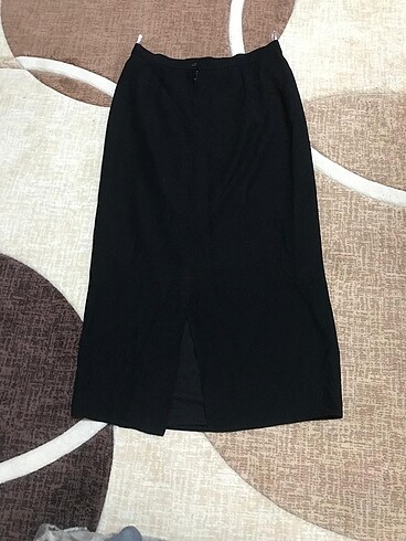 Kumaş siyah uzun etek - Görsel 5