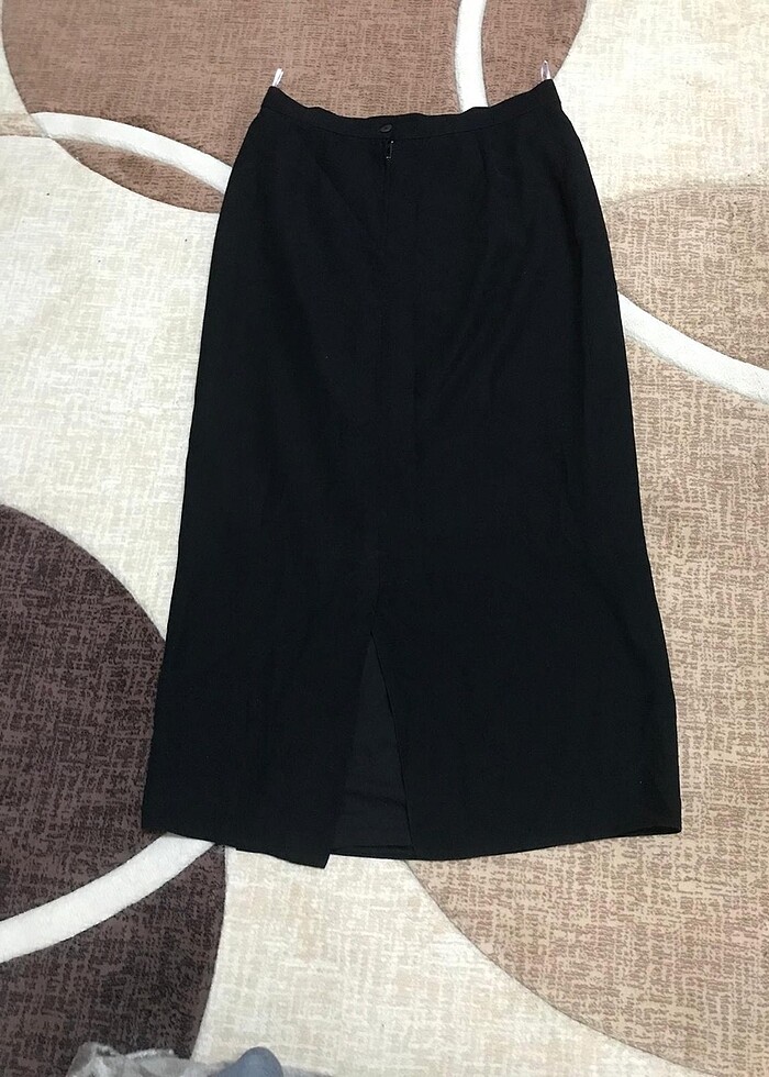 Kumaş siyah uzun etek - Görsel 5