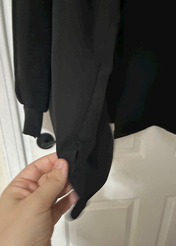 Diğer Drapeli Siyah Keten Midi Kadın ceket