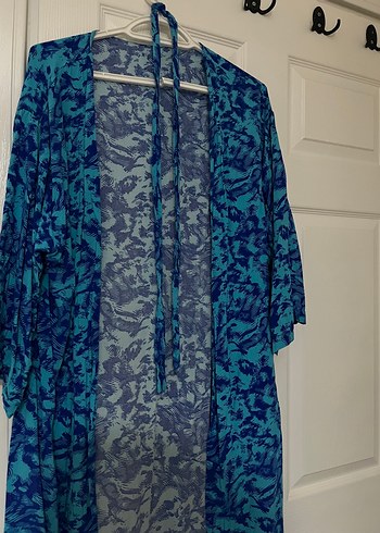 Diğer Mavi Bağlamalı Uzun Kimono