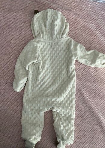Beyaz Fermuarlı Bebek Tulum - Görsel 3