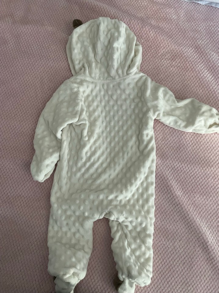 Beyaz Fermuarlı Bebek Tulum - Görsel 3