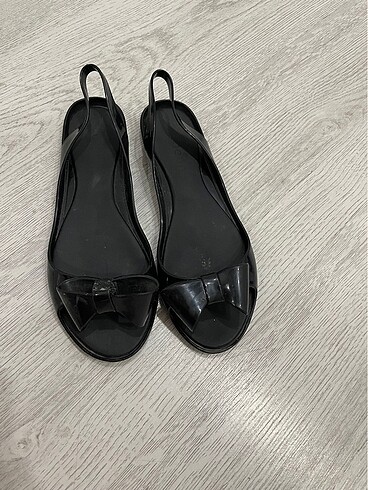 Siyah yazlık plastik sandalet