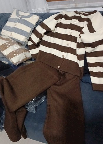 bayan Örgü Kahverengi Salaş Hırka alt - Görsel 3