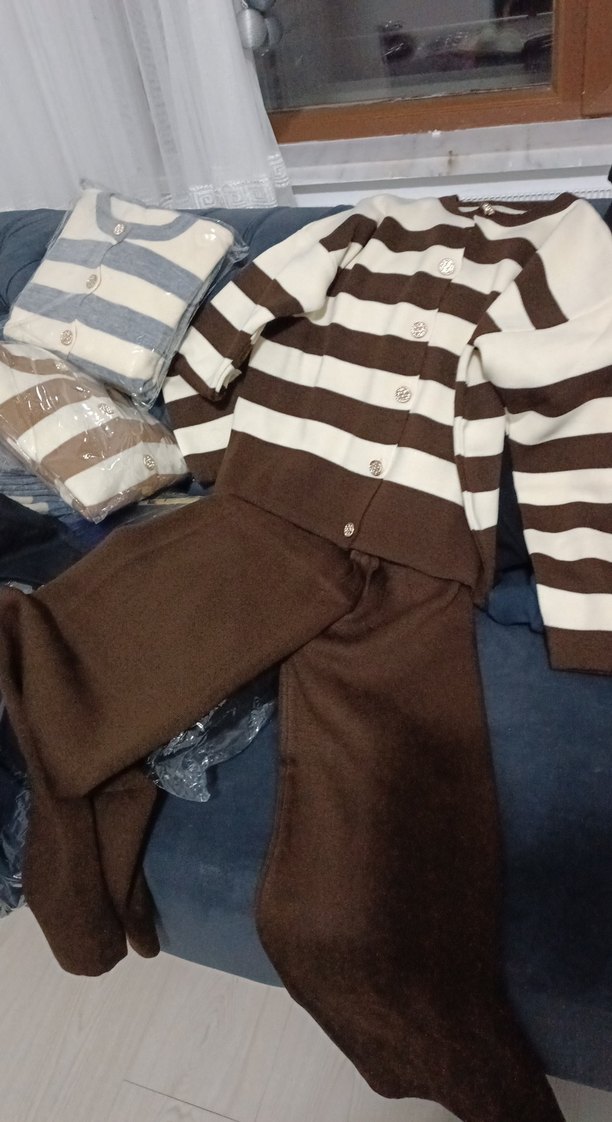 bayan Örgü Kahverengi Salaş Hırka alt - Görsel 3