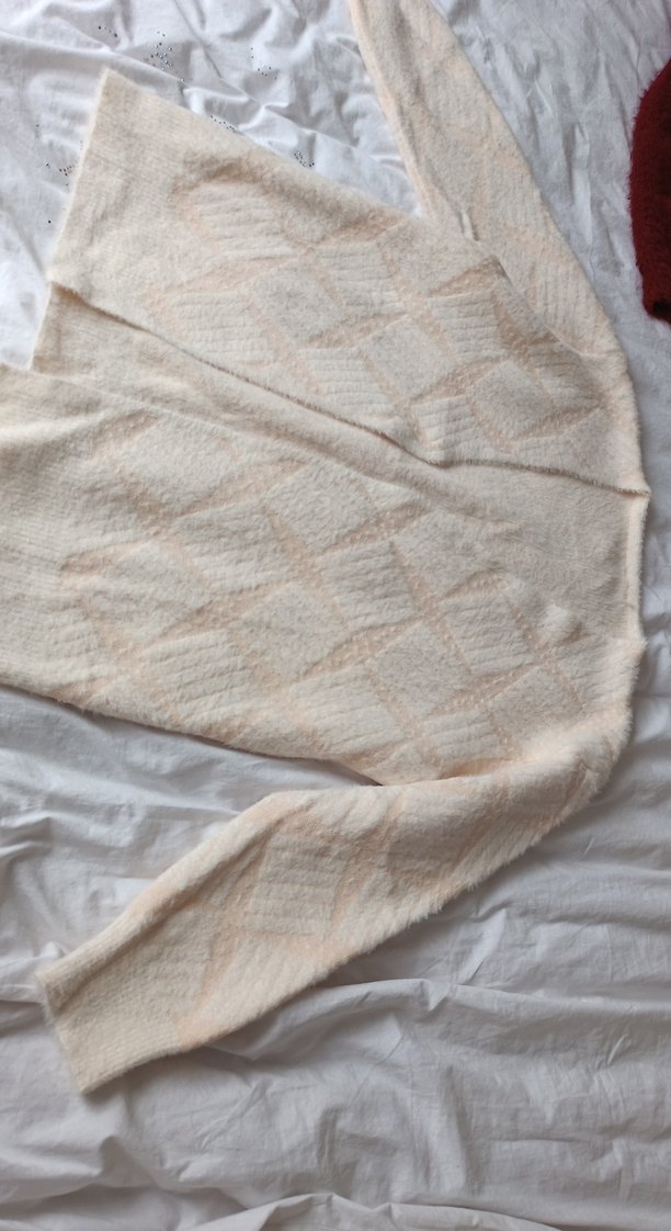 Bej V Yaka Kadın Triko Kazak - Görsel 3