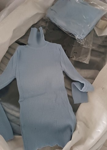 Gri Boğazlı İnce Örgü Kadın Kazak - Görsel 2