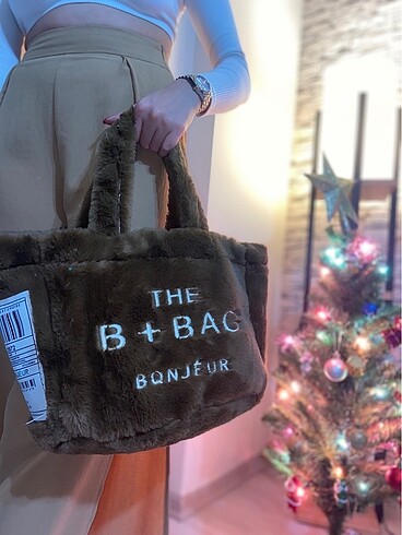  Beden kahverengi Renk The Totebag Peluş Çanta