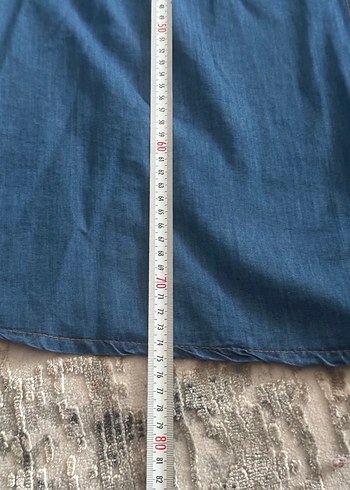 l Beden mavi Renk Düğmeli Mavi Midi Denim Etek