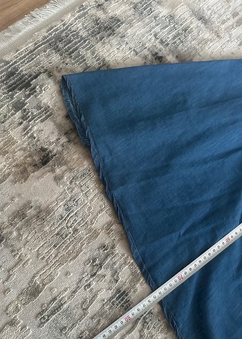 l Beden Düğmeli Mavi Midi Denim Etek