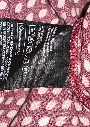 Bordo Desenli V Yaka gömlek elbise - Görsel 3