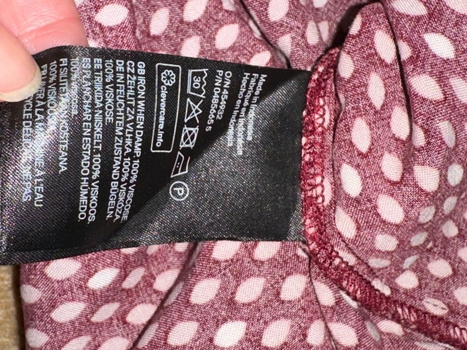 Bordo Desenli V Yaka gömlek elbise - Görsel 3