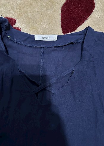 Lacivert V Yaka yarım Kollu elbise - Görsel 6