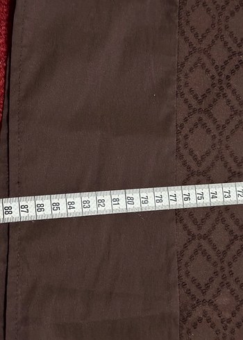 Kahve yaım Kollu Desenli dokuma Elbise - Görsel 3